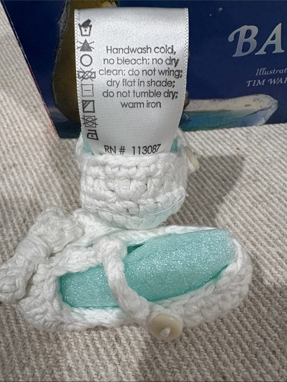 kate quinn White and Black Crochet Mary Jane Infant Baby Shoes Size 0-3 Mo NWOT